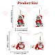 ANATTASOUL 2 Pairs 2 Style Christmas Hat with Cat Acrylic Dangle Earrings EJEW-AN0002-37-2