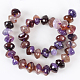 Glossy Dyed Natural Agate Rondelle Bead Strands G-E212-04-2