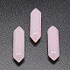 Faceted Bullet Imitation Jade Glass Point Beads for Wire Wrapped Pendants Making GLAA-K001-35mm-01-1