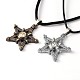 Star Couples Leather Pendant Necklaces for Valentin's Day NJEW-P127-018-1