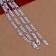 Популярные серебряные ожерелья для цепей Figaro из латуни для мужчин NJEW-BB12714-22-3