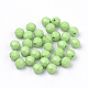 不透明なアクリルビーズ  多面カットラウンド  淡緑色  8x7.5mm  穴：1.5mm  約1900個/500g SACR-R902-30F-1