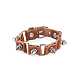 Cuir et de zinc bracelets occasionnels réglables en alliage rivets unisexes BJEW-BB15625-1