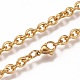 304 Stainless Steel Cable Chain Anklets AJEW-H100-01G-2