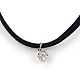 Faux Suede Cord Choker Necklaces with Platinum Tone Brass Rhinestone Pendants and Iron End Chains NJEW-R235-66-2