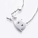 Owl 304 Stainless Steel Pendant Necklaces NJEW-H439-04P-2