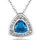 Real Platinum Plated Brass Cubic Zirconia Triangle Pendant Necklaces NJEW-BB07872-P-1