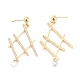 Cubic Zirconia Dangle Stud Earrings for Girl Women ZIRC-Z018-24G-3