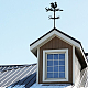 Superdant オンドリ風見鶏錬鉄製風向計屋根庭の方向標識屋外農家の装飾風測定ツール AJEW-WH0265-012-4