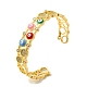 Colorful Enamel Evil Eye Open Cuff Bangle with Cubic Zirconia BJEW-A136-05G-3