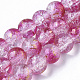 Transparent Spray Painted Crackle Glass Bead Strands GLAA-N035-03C-A04-1