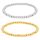 Benecreat 4 Stück 2 Farben 201 Edelstahl runde Perlen Stretch-Armbänder Set für Männer Frauen BJEW-BC0001-15A-1