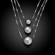 925 стерлингового серебра ожерелья многоуровневые NJEW-BB18740-4