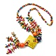 Collares de babero con cuentas de coco natural teñido de colores NJEW-A007-03A-1