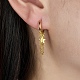 925 orecchini a cerchio pendenti da donna con stella e catene in argento sterling EJEW-F317-21G-2