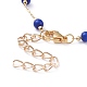 Runde Halsketten mit synthetischen türkisfarbenen Perlen NJEW-JN02877-02-3