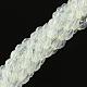 Faceted Rice Imitation Jade Glass Beads Strands GLAA-Q046-02B-3