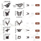 Pandahall elite 5 stile uccello/farfalla/gatto borsa in lega fermagli twist lock FIND-PH0017-37-2