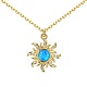 Ожерелья с подвеской из стерлингового серебра Sun 925 NJEW-P292-02G-1
