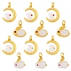 12Pcs 4 Style Alloy Glass Charms FIND-SZ0002-85-1