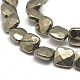 Faceted Square Natural Pyrite Beads Strands G-I126-27-8x8mm-3