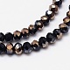 Faceted Rondelle Half Plated Electroplate Glass Beads Strands EGLA-M009-3mm-06-2