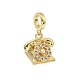 Европейские подвески-шармы с микропаве из латуни KK-Q068-12G-1