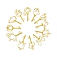 24 個 12 スタイル合金オープン バック ベゼル ペンダント  UVレジンDIY用  エポキシ樹脂  プレスジュエリー  カドミウムフリー＆鉛フリー  星座  ゴールドカラー  ゴールドカラー  2個/スタイル PALLOY-CJ0001-128-4