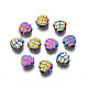 Placage en rack perles en alliage de couleur arc-en-ciel PALLOY-S180-334-1