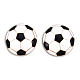 フットボールの形のエナメルピン  バックパックの衣服用のライトゴールドメッキ合金バッジ  ニッケルフリー＆鉛フリー  白黒  27mm JEWB-N007-230-2