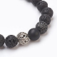 Natural Lava Rock Beads Stretch Bracelets Sets BJEW-JB03879-3
