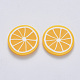 手作り樹脂クレイカボション  レモン  オレンジ  19~20.5x2~2.5mm CLAY-R084-08A-1