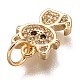 Brass Micro Pave Clear Cubic Zirconia Charms ZIRC-C020-38-10