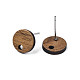 Accessoires de boucles d'oreilles en bois de noyer MAK-N032-043A-2