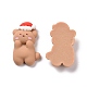 クリスマステーマ不透明樹脂カボション  DIYのジュエリーには  クマの柄  27.5x18x7mm CRES-M013-04-2