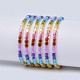 Регулируемые стеклянные плетеные браслеты из бисера BJEW-P256-F01-1