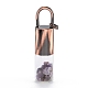 ガラスローラーボトル  天然アメジストローラーボールとチップ付き  エッセンシャルオイルの香水瓶  赤銅真鍮のボトルキャップ  62.5x16mm  穴：10x14mm  丸カン：8x1ミリ G-F701-01I-1