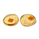 クリア樹脂カボション  殻と金箔入り  フラットラウンド  ダークオレンジ  32.5~33x30x4~4.5mm RESI-XCP0002-09B-2