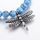 Synthetic Turquoise Charm Bracelets BJEW-F324-05AS-2
