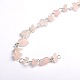 Handgefertigte natürliche Rosenquarzchips Perlenketten für die Herstellung von Halskettenarmbändern AJEW-JB00043-02-1