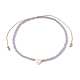 Bracelets de perles tressées en coquillage naturel et graines de verre en forme de cœur BJEW-JB09922-02-1