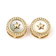 Brass Micro Pave Clear Cubic Zirconia Slide Charms KK-K342-09G-06-1