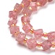 Chapelets de perles aux fraises en quartz naturel G-P463-36-4