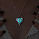 Светящееся в темноте ожерелье с подвеской в форме сердца из сплава LUMI-PW0006-65-1