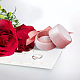 ラウンド ベルベット リング ボックス  リボン付き指輪ギフトケース  結婚式のための  エンゲージメント  ピンク  5.4x5.9cm  内径：4.85x2.4のCM CON-WH0087-86-5