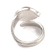 Овальное кольцо-манжета из натуральной красной яшмы RJEW-I079-01D-3