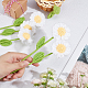 かぎ針編みのポリエステル糸デイジーの花の装飾品  造花  家の装飾用  ホワイト  315mm AJEW-WH0258-691-3