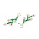 Сверкающие граненые серьги-кольца с бусинами и цветком жизни для девочек и женщин X1-EJEW-TA00022-4