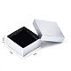 厚紙のジュエリーボックス  リングのために  ピアス  ネックレス  内部のスポンジ  正方形  銀  7.4x7.4x3.2cm CBOX-S018-08F-6