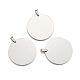 201 Stainless Steel Flat Round Stamping Blank Tag Pendants STAS-S030-10-2